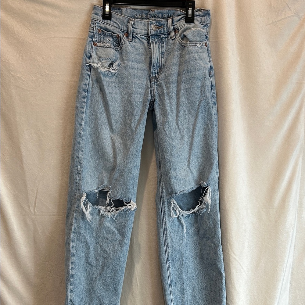 American eagle women’s Light Blue Jeans size 00 hemmed for short